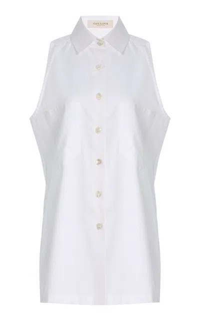 Giuliva Heritage The Emma Checked-cotton Shirt In White