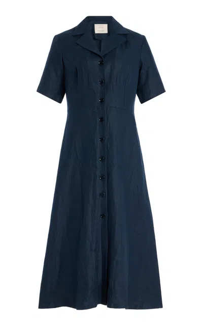 Giuliva Heritage The Giulia Linen Dress In Navy
