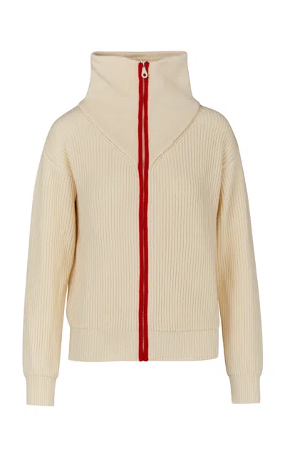 Giuliva Heritage The Leandra Ribbed Cotton Turtleneck Sweater In Ivory