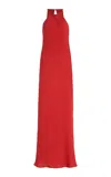 Giuliva Heritage The Martha Checked-silk Maxi Dress In Red