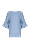 Giuliva Heritage The Olga Silk Top In Blue