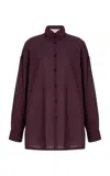 Giuliva Heritage The Savannah Wool Shirt In Burgundy