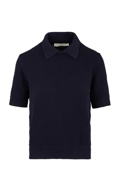 Giuliva Heritage The Siena Cotton-knit Sweater In Navy