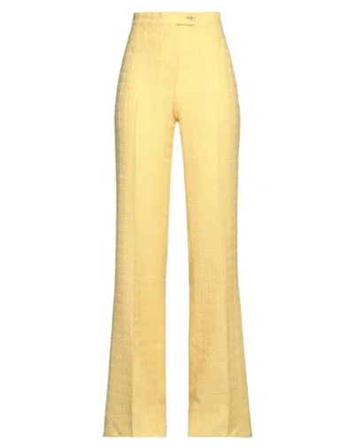 Giuliva Heritage Woman Pants Yellow Size 6 Virgin Wool, Mohair Wool, Polyamide, Elastane