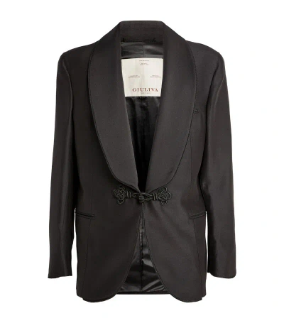 Giuliva Heritage Wool-silk Evening Jacket In Black