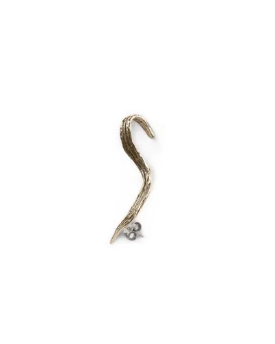Giunia Women's Gold Mini Fiume Single Earring Bronze In Green