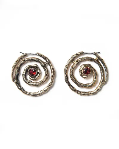 Giunia Women's Gold Vortex Hoop Earrings Bronze In Multi