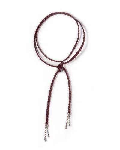 Giunia Women's Red / Silver Bea Braided Choker Burgundy In Orange