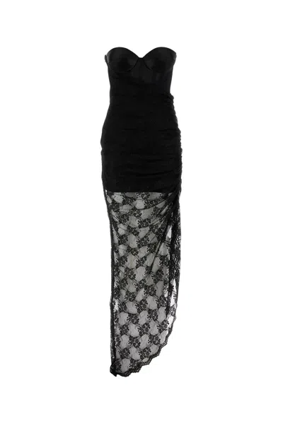 Giuseppe Di Morabito Embellished Embroidered Mesh Midi Dress In Black