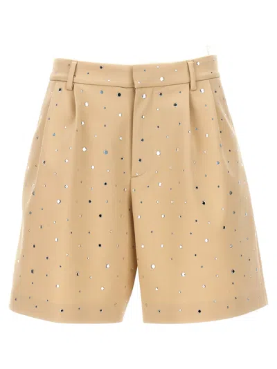 Giuseppe Di Morabito All Over Crystal Shorts In Beige