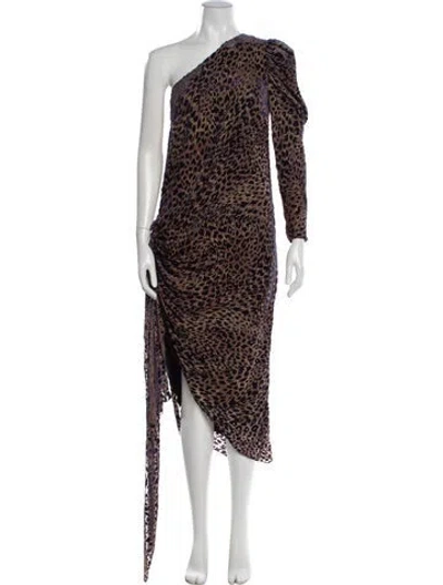 Pre-owned Giuseppe Di Morabito Animal Print Midi Length Dress In Purple