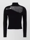 Giuseppe Di Morabito Asymmetric Long Sleeve Turtleneck Top In Black