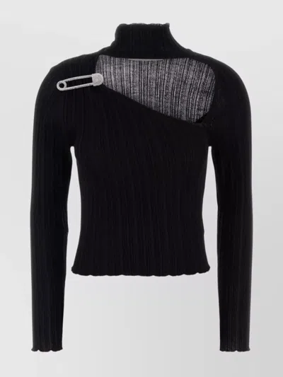 GIUSEPPE DI MORABITO ASYMMETRIC LONG SLEEVE TURTLENECK TOP