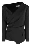 Giuseppe Di Morabito Asymmetrical Jacket Featuring Brooch Detail In Black