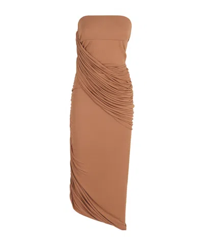 Giuseppe Di Morabito Asymmetrical Dress In Brown