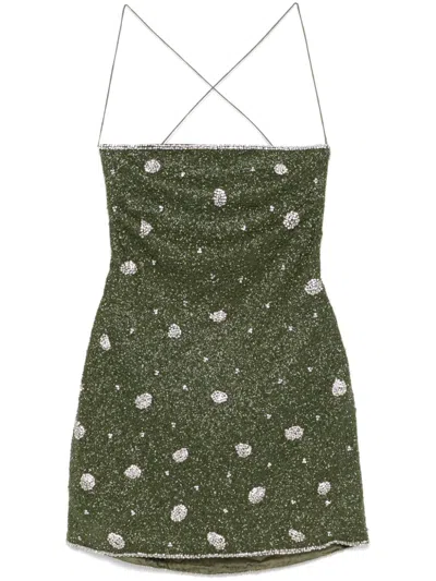 Giuseppe Di Morabito Bead-embellished Mini Dress In Green