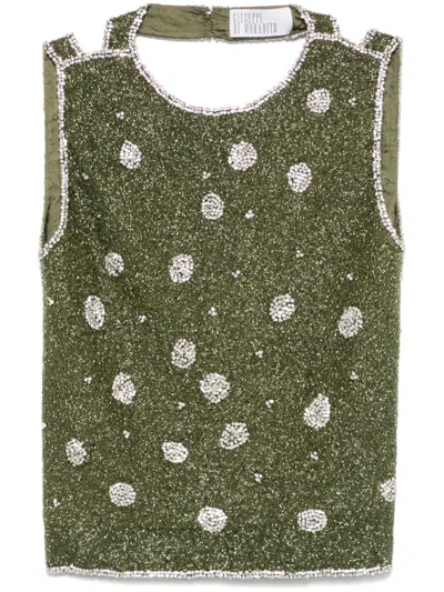 Giuseppe Di Morabito Bead-embellished Tank Top In Green