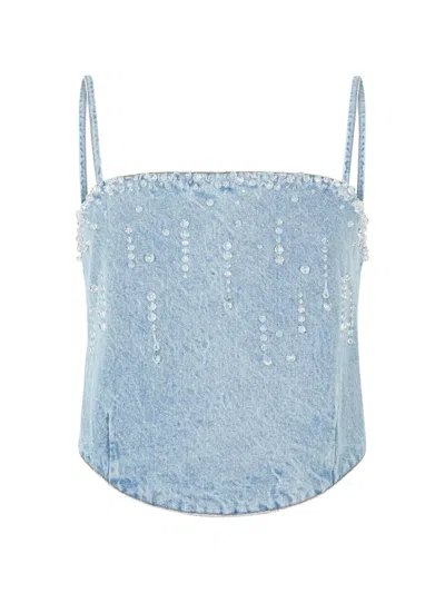 Giuseppe Di Morabito Beaded Sleeveless Top In Blue