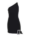 Giuseppe Di Morabito One-shoulder Mini Dress With Rhin In Black