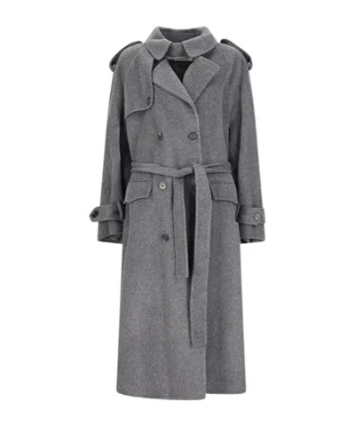 Giuseppe Di Morabito Belted Trench Coat In Gray