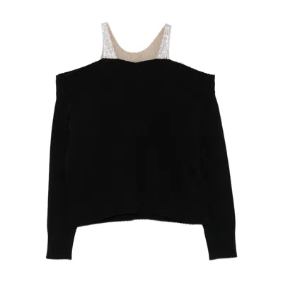 GIUSEPPE DI MORABITO GIUSEPPE DI MORABITO BLACK KNITWEAR - KNITTED TOPS WOMEN
