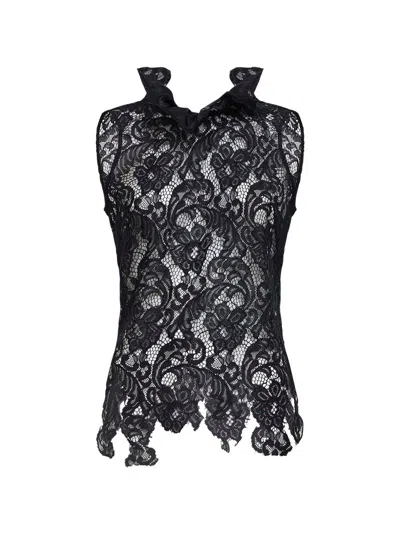Giuseppe Di Morabito Black Lace Asymmetric Top