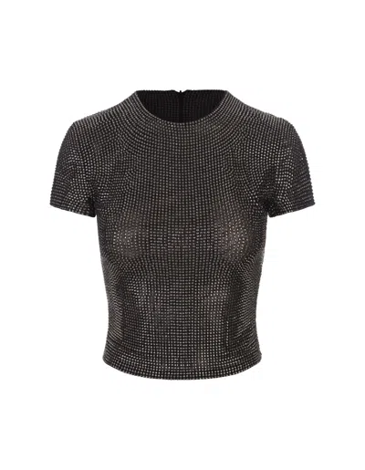 Giuseppe Di Morabito Black Short-sleeved Top With Crystals