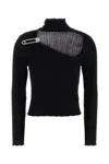 Giuseppe Di Morabito Asymmetric Long Sleeve Turtleneck Top In Black