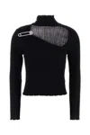 Giuseppe Di Morabito Asymmetric Long Sleeve Turtleneck Top In Black