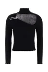 Giuseppe Di Morabito Asymmetric Long Sleeve Turtleneck Top In Black
