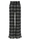 Giuseppe Di Morabito Textured Trousers With Frayed Hem And Elastic Waistband In Multi