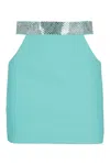 Giuseppe Di Morabito Blue Cady Envers Satin Mini Skirt