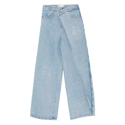 GIUSEPPE DI MORABITO GIUSEPPE DI MORABITO BLUE DENIM - STRAIGHT-LEG JEANS WOMEN