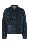 Giuseppe Di Morabito Speckled Stretch Denim Jacket In Blue