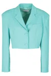 Giuseppe Di Morabito Blue Zircon Single-breasted Crop Jacket