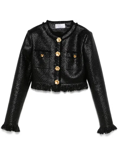 Giuseppe Di Morabito Bouclé Cropped Jacket In Black