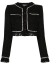 GIUSEPPE DI MORABITO BOUCLÉ JACKET WITH RHINESTONE WOVEN DETAIL