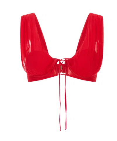 Giuseppe Di Morabito Bra With Lace Details In Red