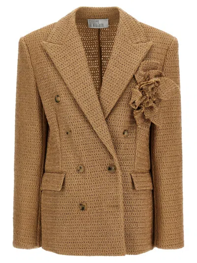 Giuseppe Di Morabito Braided Raffia Blazer In Brown