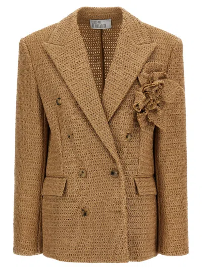Giuseppe Di Morabito Braided Raffia Blazer In Brown
