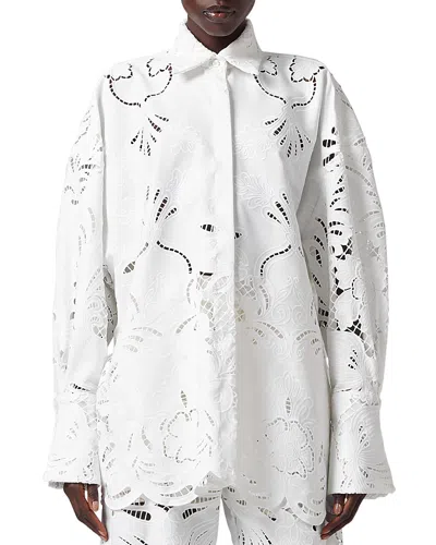 Giuseppe Di Morabito Broderie Anglaise Oversize Shirt In White