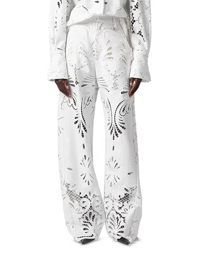 Giuseppe Di Morabito Broderie Anglaise Wide Leg Trousers In White