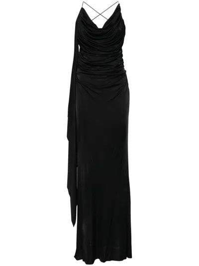Giuseppe Di Morabito Brooch-detail Maxi Dress In Black