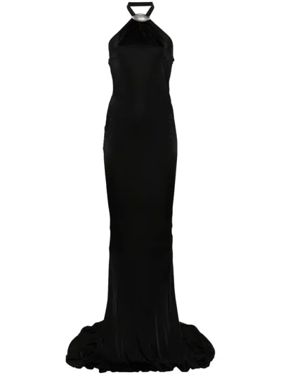 Giuseppe Di Morabito Brooch-detail Maxi Dress In Black