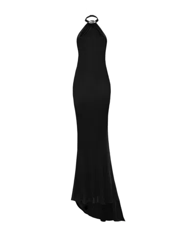 Giuseppe Di Morabito Brooch-detail Maxi Dress In Black