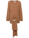Giuseppe Di Morabito Knitted Alpaca Blend Mini Dress In Brown