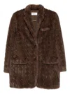 Giuseppe Di Morabito Brown Eco Fur Coat In Brown