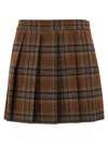 Giuseppe Di Morabito Tartan Skirt With Pleats And Embellishments In Brown