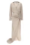 Giuseppe Di Morabito Waist Belt Striped Maxi Dress In Neutral