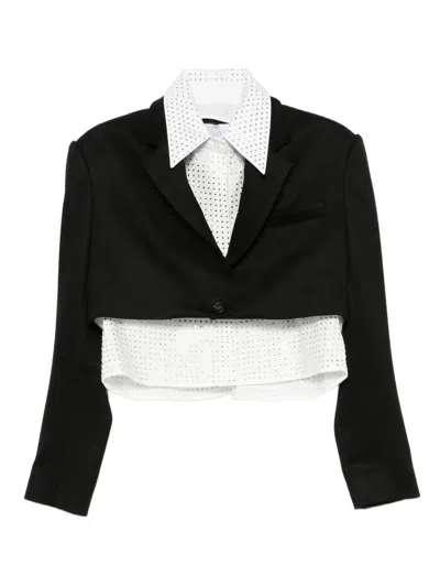 Giuseppe Di Morabito Buttoned Cropped Jacket In Black